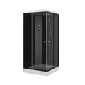 ДК EvaGold квадрат T901BB-Q (90*90, низ.под., тонир. стек., черн. стен., черный матовый проф. 4к.) EG210016