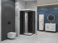 ДК EvaGold квадрат T901BB-Q (90*90, низ.под., тонир. стек., черн. стен., черный матовый проф. 4к.) EG210016