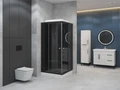 ДК EvaGold квадрат T901BB-Q (90*90, низ.под., тонир. стек., черн. стен., черный матовый проф. 4к.) EG210016