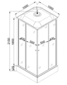 ДК EvaGold квадрат F101BS-Q (100*100, низ.под., рифл. стек., черн. стен., хром матовый проф. 4к.) EG210006