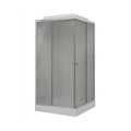 ДК EvaGold квадрат F901WS-Q (90*90, низ.под., рифл. стек., бел. стен., хром матовый проф. 4к.) EG210017