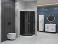 ДК EvaGold полукруг T901BB (90*90, низ.под., тонир. стек., черн. стен., черн. матовый проф. 3к.) EG210024