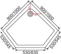 Поддон акриловый ABS12 90х90х15 трапеция (с сифоном) EG230006
