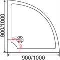 Поддон акриловый ABS07 100х100х15 полукруглый (с сифоном) EG230005
