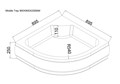 EG230026 Поддон акриловый 90х90х25 полукруглый (с сифоном) EG230026