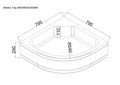 EG230025 Поддон акриловый 80х80х25 полукруглый (с сифоном) EG230025