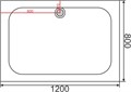 Поддон акриловый ABS04 120х80х15 прямоугольный (с сифоном) EG230003