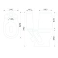 Унитаз-компакт "W 102" GESSO  кос.выпуск, ниж.подвод, 1 уров. арматура, сид. полипропилен УТ-00006243