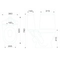 Унитаз-компакт "W 101" GESSO  кос.выпуск, ниж. подвод,1 уров. арматура, сид. полипропилен УТ-00006189