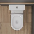 T2334 Унитаз-компакт, безободковый круговой смыв, сиденье тонкое ДП, крепления, арматура, горизонтальный выпуск EG040063