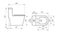 Унитаз-моноблок SM9609 безободковый, сиденье тонкое ДП, арматура (с гофрой и подводкой) EG050023
