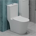 Унитаз-моноблок T1084 безободковый круговой смыв, сиденье тонкое ДП, арматура (с гофрой и подводкой) EG050011