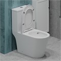 Унитаз-моноблок T1084 безободковый круговой смыв, сиденье тонкое ДП, арматура (с гофрой и подводкой) EG050011