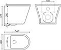 Унитаз подвесной SM9315 безободковый, сиденье тонкое ДП, крепления EG070035