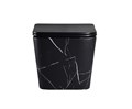 EG633Black-W Подвесной унитаз EvaGold мрамор черно-белый, безободковый, сид. черн. мат. тонкое ДП EG070030