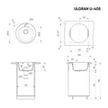 Мойка композит.Ulgran U-405 КРУГЛАЯ 308 черный 495*495*220 с сифоном U-405-308