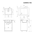 Мойка композит.Ulgran U-104 ПРЯМОУГОЛЬНАЯ 342 графит 560*500*200 с сифоном U-104-342