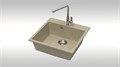 Мойка композит. MARRBAXX КК ПРЯМОУГ. 42/Q5, 500х500х175, песочный, без сифона F042Q005