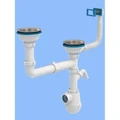 Сифон Ани Грот ДВОЙНОЙ 3 1/2" с переливом и отводами(GF-ECO) 3667