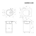 Мойка композит.Ulgran U-403 ОВАЛЬНАЯ 302 песочный 580*470*200 с сифоном U-403-302