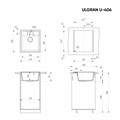 Мойка композит.Ulgran U-406 КВАДРАТНАЯ 309 темно-серый 450*500*210 с сифоном U-406-309