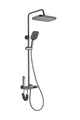Amazonia FS11GR-PVD Душевая стойка (150 см) со смесителем, гигиеническим душем, латунь, оружейная сталь EvaGold EG400057