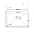 Мойка для кухни MILACIO Denia 750 Steel, MC.77509, вороненая сталь MC.77509