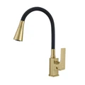 Смеситель Prohanss P61.4406.03 для кухни высокий гибкий излив, золотой сатин P61.4406.03