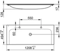 Двойная раковина KEUCO PLAN, 32980311202, белый, 1208х17х494 мм 32980311202