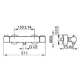Смеситель для душа DN 15 KEUCO PLAN BLUE, 53924010100, хром 53924010100