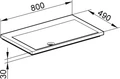 Раковина KEUCO ROYAL REFLEX, 34061318000, альпийский белый, 800x30x490 мм 34061318000