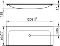 Керамический умывальник KEUCO PLAN, 32980311200, белый, 1208х17х494 мм 32980311200
