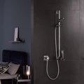 Душевой комплект с полкой KEUCO IXMO, 59587010912, 160x855x160 мм, хром/темно-серый 59587010912