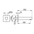 Излив для ванны DN 15 KEUCO IXMO, 59545370102, 202 мм, черный матовый (RAL 9011) 59545370102