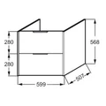 Тумба под раковину Jacob Delafon Bastille EB2240-T-N18, 60 см, цвет белый EB2240-T-N18