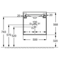 Тумба под раковину Jacob Delafon Bastille EB2240-T-N18, 60 см, цвет белый EB2240-T-N18