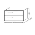 Тумба под раковину Jacob Delafon Rythmik EB1302-R3, 80 см, подвесная, цвет малиновый глянцевый EB1302-R3