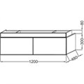 Тумба под раковину Jacob Delafon Terrace 120 см, EB1188-F26, подвесная, цвет - сливовый лак EB1188-F26