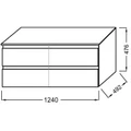 Тумба со столешницей под раковину Jacob Delafon Madeleine, 120 см, со светодиодной подсветкой, черный матовый, EB2085-J53 EB2085-J53
