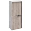 Шкаф-пенал Jacob Delafon Vivienne EB1510-N18-E71, 40 х 100 см, ручки хром, корпус белый глянцевый, фасад серый дуб EB1510-N18-E71