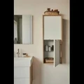 Шкаф-пенал Jacob Delafon Vivienne EB1665-J5-E75, 40 см, подвесной, ручки хром, корпус белый блестящий, фасад дуб давос натуральный EB1665-J5-E75