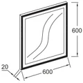 Зеркало Jacob Delafon Allure EB1433-S14, 60 х 60 см, с подсветкой, бесконтактным выключателем, лакированная рама черный сатин EB1433-S14