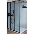 Душевое ограждение отдельностоящее Jacob Delafon Nouvelle Vague, 1214 мм, профиль черный, стекло прозрачное, 3 средних модуля E94WI40-B1/E94WI40-B1/E94WI40-B1