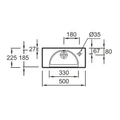 Раковина Jacob Delafon Odeon Rive Gauche EGO112-56-S51, 50 х 22 см, цвет миндаль EGO112-56-S51