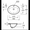 Раковина Jacob Delafon Patio E4155-00 56 х 43 см врезная сверху E4155-00