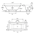 Гидромассажная акриловая ванна Jacob Delafon Evok E60269RU-00 LINE GL, 180 x 80 см, белая, форсунки золото E60269RU-00 LINE GL