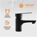 Orange Loop M26-021b однозахватный смеситель для раковины без донного клапана. Цвет:чёрный M26-021b