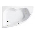 Гидромассажная акриловая ванна Jacob Delafon Micromega Duo Chromo E60221RU-00 LINE GL, 170 х 105 см, левая, белая, форсунки золото E60221RU-00 LINE GL