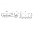 Гидромассажная акриловая ванна Jacob Delafon Ove E60143RU-00 LINE BR, 180 x 80 см, белая, форсунки бронза E60143RU-00 LINE BR