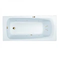 Гидромассажная акриловая ванна Jacob Delafon Patio E6810RU-01 LINE GL,  150 х 70 см, каркас в подарок, белая, форсунки золото E6810RU-01 LINE GL